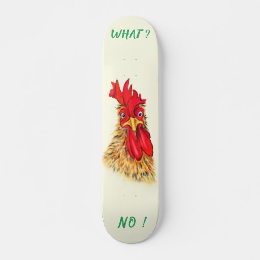 Funny Rooster Skateboard Custom Text スケートボード (正面)
