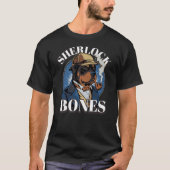 Funny Rottie Rottweiler Sherlock Bones Giant Dog M Tシャツ (正面)