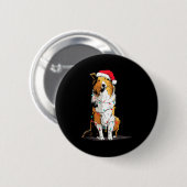Funny Rough Collie Christmas Graphics Dog Lights L 缶バッジ (正面&裏面)
