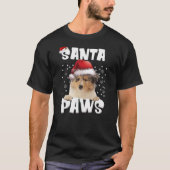 Funny Rough Collie Christmas Lights Tree Dog Lover Tシャツ (正面)