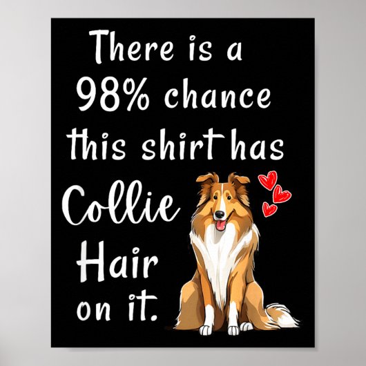 Funny Rough Collies 98% Chance Shirt Has Hair Roug ポスター (正面)