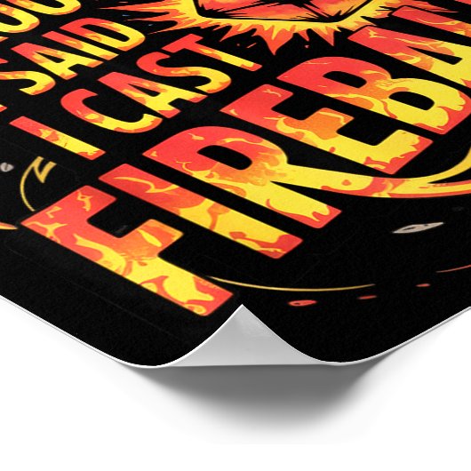 Funny Rpg I Cast Fireball Quote With Wizard Hat An ポスター (角)