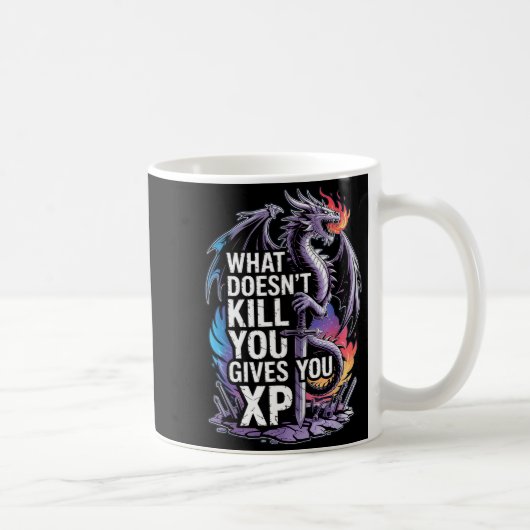 Funny Rpg What Doesn’t Kill You Gives You Xp Quote コーヒーマグカップ (右)