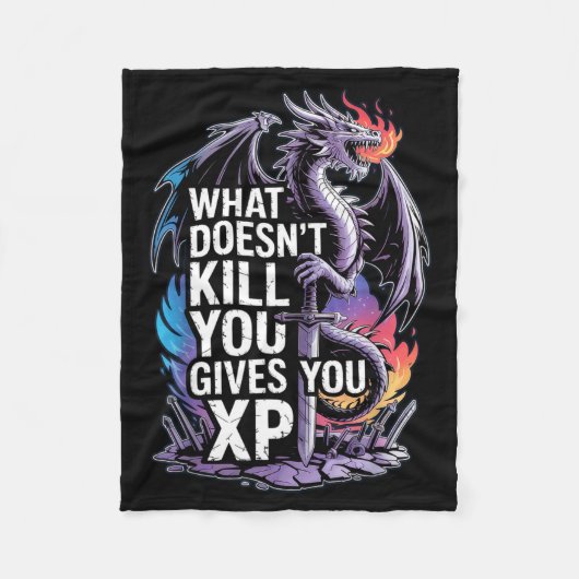 Funny Rpg What Doesn’t Kill You Gives You Xp Quote フリースブランケット (正面)