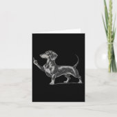 Funny Rude Black Dachshund Dog Meme Middle Finger  カード (正面)