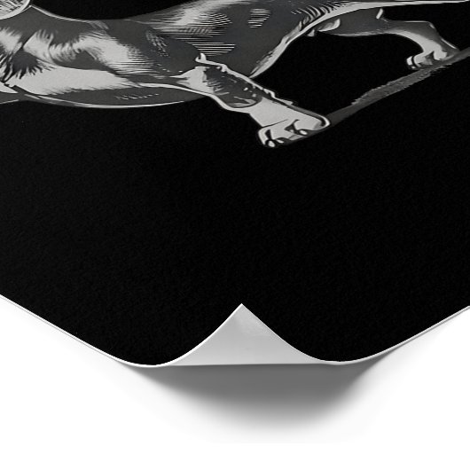 Funny Rude Black Dachshund Dog Meme Middle Finger  ポスター (角)