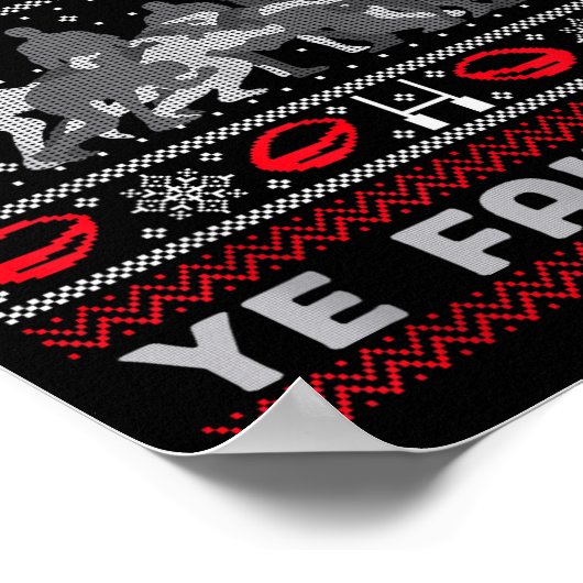 Funny Rugby O Scrum All Ye Faithful Ugly Merry Chr ポスター (角)