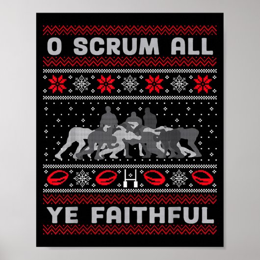 Funny Rugby O Scrum All Ye Faithful Ugly Merry Chr ポスター (正面)