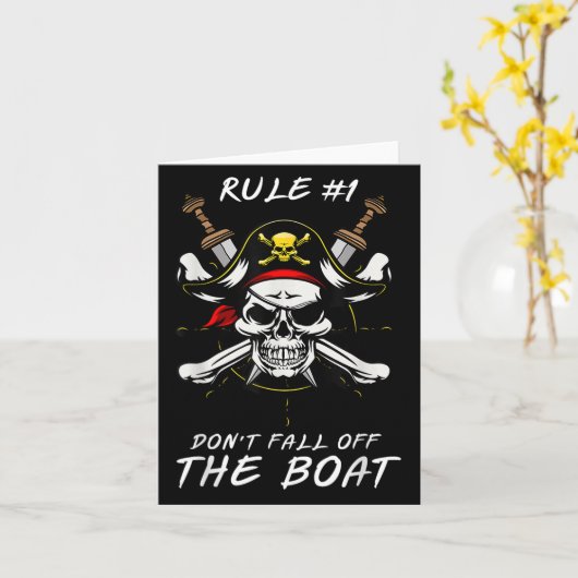 Funny Rule #1 Don't Fall Off The Boat Cruise Rate  カード (黄色い花)