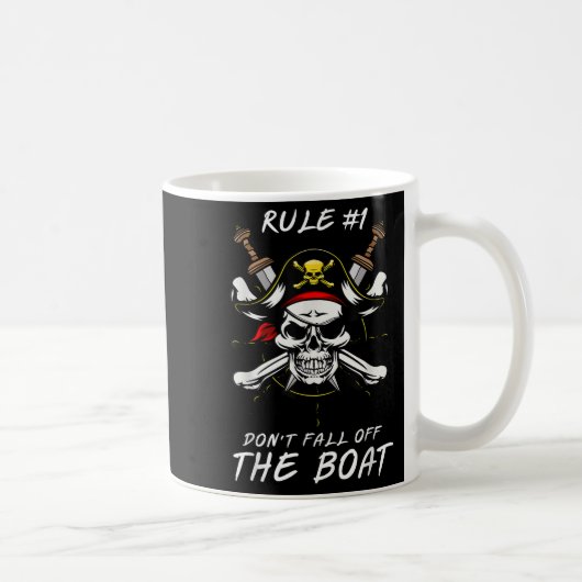 Funny Rule #1 Don't Fall Off The Boat Cruise Rate コーヒーマグカップ (右)