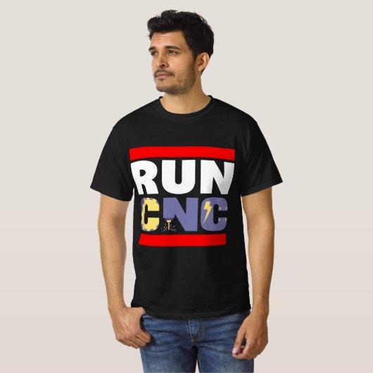 FUNNY RUN CNC MACHINIST ENGINEER MECHANIC OPERATOR Tシャツ (正面フル)