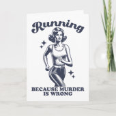 Funny Running Because Murder Is Wrong Retro カード (正面)