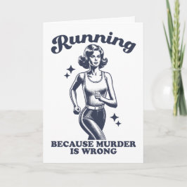 Funny Running Because Murder Is Wrong Retro カード