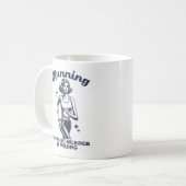 Funny Running Because Murder Is Wrong Retro 11oz コーヒーマグカップ (正面左)