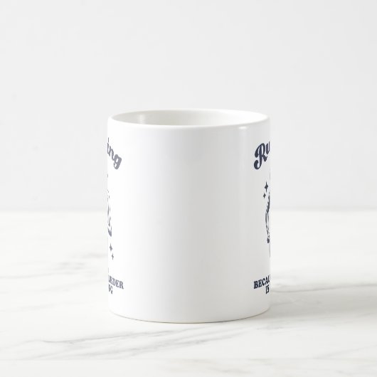 Funny Running Because Murder Is Wrong Retro 11oz コーヒーマグカップ (中央)