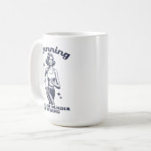 Funny Running Because Murder Is Wrong Retro 15oz コーヒーマグカップ (正面左)