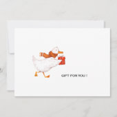 Funny Running Cartoon Duck Christmas シーズンカード (正面)