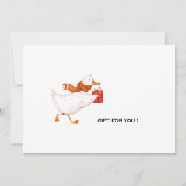 Funny Running Cartoon Duck Christmas シーズンカード