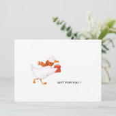 Funny Running Cartoon Duck Christmas シーズンカード (スタンド正面)