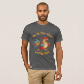 Funny Running Rooster – In It for the Long Run Tシャツ (正面フル)