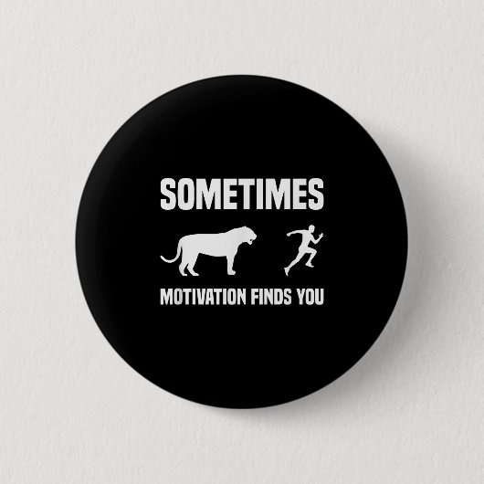 Funny Running Shirt Sport Runner Tiger Motivation  缶バッジ (正面)