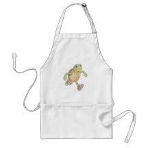 Funny Running Turtle Cartoon Cooking Apron