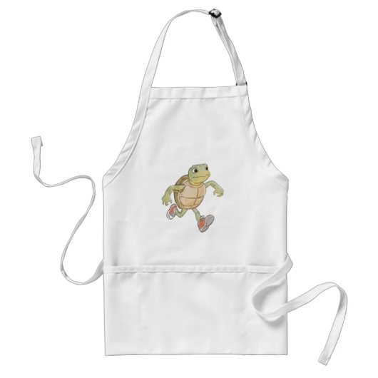 Funny Running Turtle Cartoon Cooking Apron スタンダードエプロン (正面)