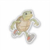 Funny Running Turtle Sticker | Cartoon シール (正面)