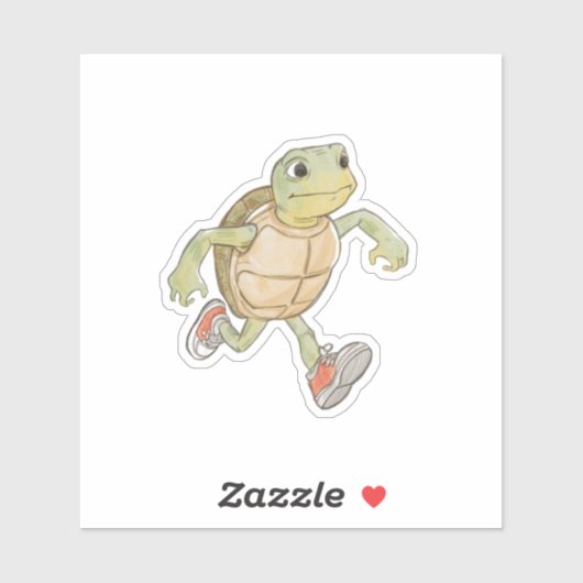 Funny Running Turtle Sticker | Cartoon シール (シート)