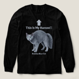 Funny Russian Blue Cat – This Is My Human トライブレンドＴシャツ