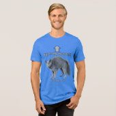 Funny Russian Blue Cat – This Is My Human トライブレンドＴシャツ (正面全面)