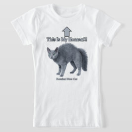 Funny Russian Blue Cat – This Is My Human Tシャツ