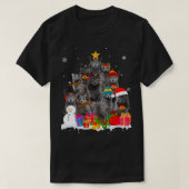 Funny Russian Blue Christmas Tree Pet Cat Lover Gi Tシャツ (デザイン正面)