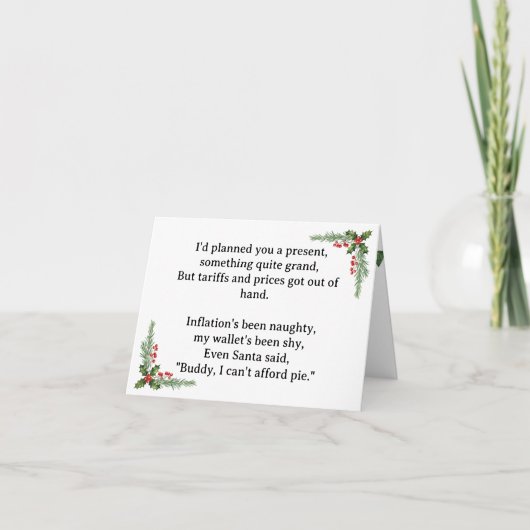 Funny Sad No Gift Due to Tariffs and Inflation シーズンカード (正面)