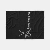Funny Sad Stickman No Fishing Today Fishing Lovers フリースブランケット (正面(横))