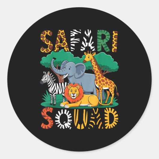 Funny Safari Costume For Kids Men Women Africa Saf ラウンドシール (正面)