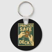 Funny Safe Decks Trading Card Game Pun Humor  キーホルダー (正面)