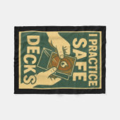 Funny Safe Decks Trading Card Game Pun Humor  フリースブランケット (正面(横))