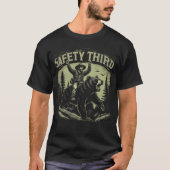 Funny "Safety Third" Shirt, Grizzly Bear & Cowboy Tシャツ (正面)