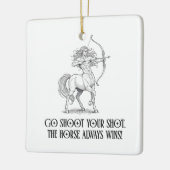 Funny Sagittarius Pun Zodiac Birthday セラミックオーナメント (左)