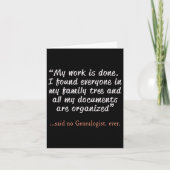 Funny Said No Genealogist Ever Quote Gift  カード (正面)