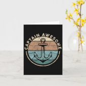 Funny Sailing Boating Sailor Boat Captain Awesome  カード (黄色い花)