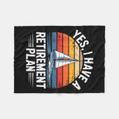 Funny Sailing Retirement Plan Boat Lover Gift  フリースブランケット (正面(横))