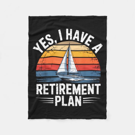 Funny Sailing Retirement Plan Boat Lover Gift  フリースブランケット (正面)