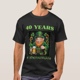 Funny Saint Patrick's 40th Birthday Milestone  Tシャツ