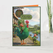 Funny Saint Patrick's Day Leprechaun カード (正面)