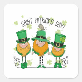 Funny Saint Patrick's Day T-Shirt Irish Shamrock スクエアシール