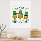Funny Saint Patrick's Day T-Shirt Irish Shamrock ポスター (キッチン)