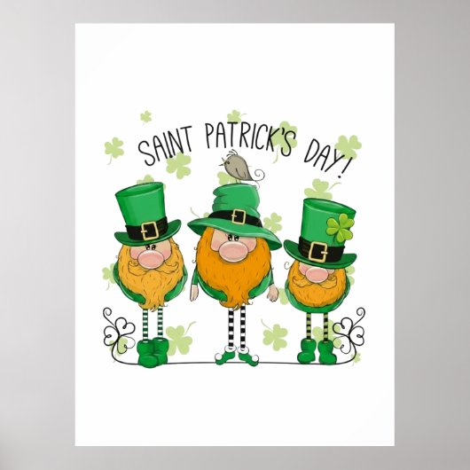 Funny Saint Patrick's Day T-Shirt Irish Shamrock ポスター (正面)