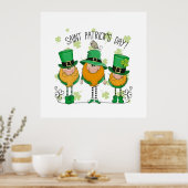 Funny Saint Patrick's Day T-Shirt Irish Shamrock ポスター (キッチン)
